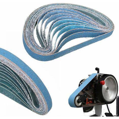 10pcs Bandes Abrasives 10x330mm durables -60 grains pour Ponceuses �� Bande, poncer le m��tal/bois, l'��limination de rouille