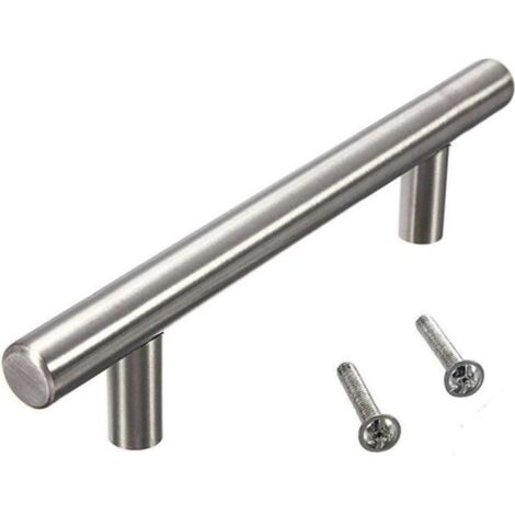 10pcs Barre en T Poignées 12 x 96 x 150mm Boutons avec Vis Armoire Tiroir Porte Acier Inoxydable Cuisine meuble