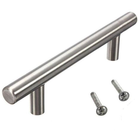 10pcs Barre En T Poignes 1096150mm Boutons Avec Vis Armoire Tiroir Porte Acier Inoxydable Cuisine Meuble