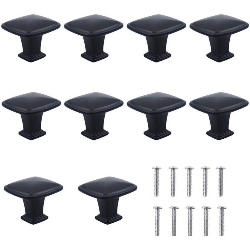 10PCS Black Drawer Door Handle, Single Hole Round Drawer Knobs, Door Knobs, Furniture Handles for Cupboard, Wardrobe, Kitchen, Children's Room