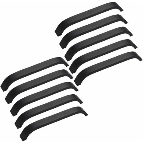 10PCS Black Handle 160mm Cabinet Pulls Kitchen Furniture Cupboard
