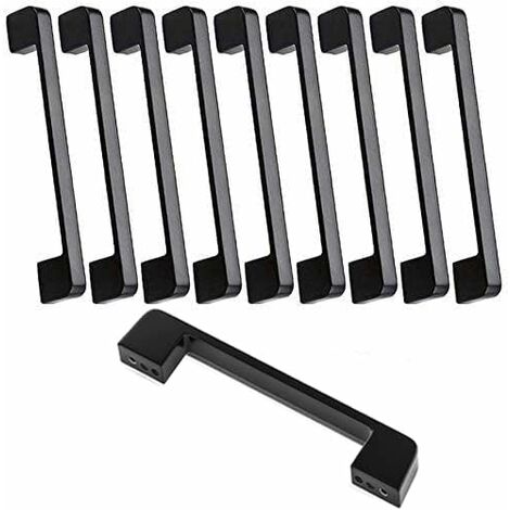 10pcs Black Zinc Alloy Door Handles T Bar Handles Stick Kitchen Cabinet Hole Center Distance 160mm