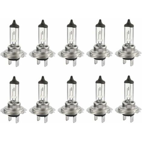 10pcs bombillas halógenas LED 12V H7 55W bombillas de luz blanca de larga duración/luz baja para coche