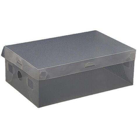 10pcs Bote  Chaussures En Plastique Empilable 332112 Transparente Et Respirante Avec Porte Frontale Pour Chaussures De Sport