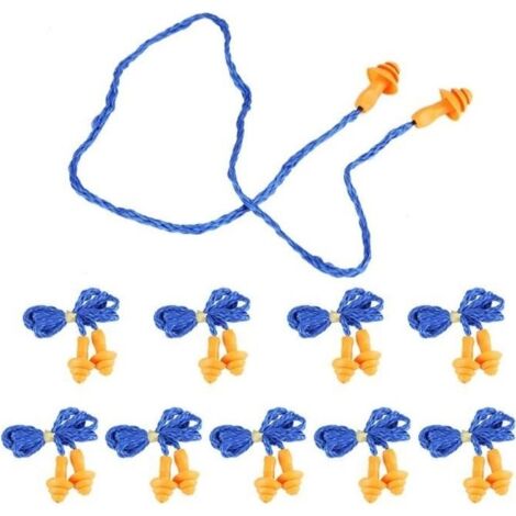 10pcs Bouchons d'Oreilles Anti Bruit Boules Caoutchouc thermoplastique Protectio