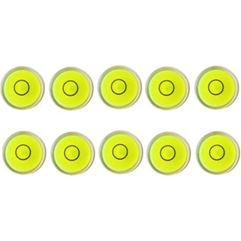 10pcs Bubble Spirit Level Degree Mark, 10x6mm Mini Circular Bullseye Level Inclinometers Use for Tripod, Phonograph, Turntable