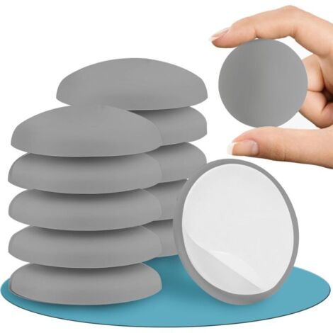 10pcs Butee de Stop Porte Murale 50 x 10mm - Arret de Porte Adhesive - Butées de Poignée élastiques Silicone pour Protection Poignee porte Murs et Meubles - Gris