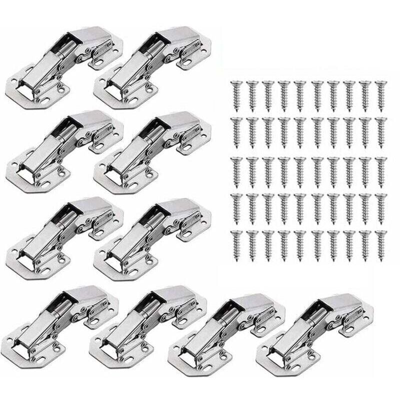 Ymyny - 10pcs Cabinet Door Hinges with Screws, 3 Inch 90° Furniture Hinges for Kitchen Cabinet Door mumu