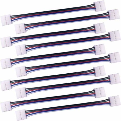 10pcs Câble connecteur RGBW 5 Broches Lampe Bande LED de 10mm Convertisseur de lumière Ruban LED sans Soudure Adaptateur pour connecter 2 Bandes LED SMD 5050 RGBW Ensemble-17cm Long