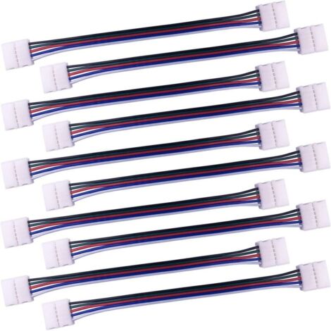 10pcs Câble connecteur RGBW 5 Broches Lampe Bande LED de 10mm Convertisseur de lumière Ruban LED sans Soudure Adaptateur pour connecter 2 Bandes LED SMD 5050 RGBW Ensemble-17cm Long