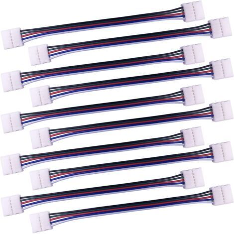 10pcs Câble connecteur RGBW 5 Broches Lampe Bande LED de 10mm Convertisseur de lumière Ruban LED sans Soudure Adaptateur pour connecter 2 Bandes LED SMD 5050 RGBW Ensemble-17cm Long