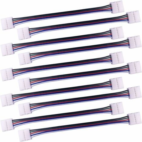 10pcs Câble connecteur RGBW 5 Broches Lampe Bande LED de 10mm Convertisseur de lumière Ruban LED sans Soudure Adaptateur pour connecter 2 Bandes LED SMD 5050 RGBW Ensemble-17cm Long