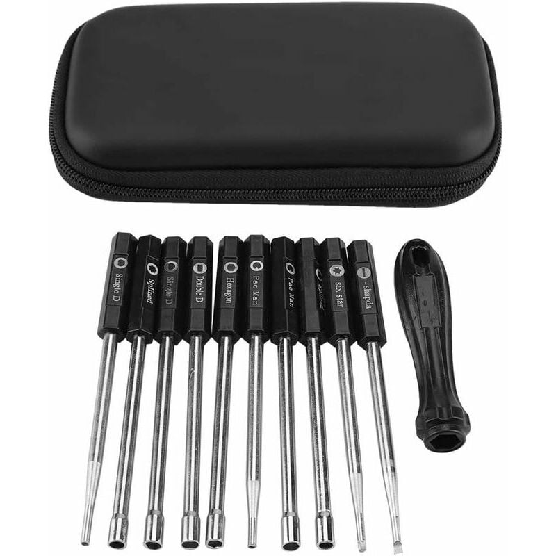Hoopzi - 10Pcs Carburetor Screwdriver Set Anti-Slip Handle Adjustment Card Tool Splined Double d Type