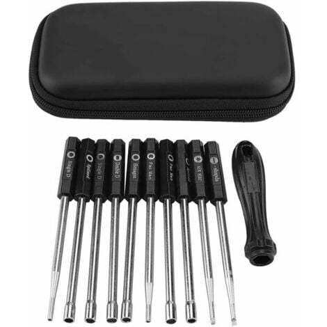 HOOPZI 10Pcs Carburetor Screwdriver Set Anti-Slip Handle Adjustment Card Tool Splined Double D Type