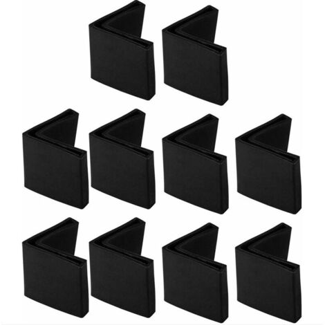 10pcs Casquette Pieds Chaise Angle Fer Forme L Patin Meuble Table Embout Capouchon Cornière Protection Noir 40 x 40mm