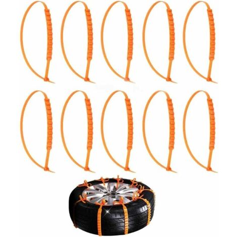 JUNJUN 10PCS Chaînes à Neige Universelles pour Pneus de Voiture, Chaînes universelles de Neige antidérapantes pour pneus Chaînes de Neige faciles à Monter dans Une