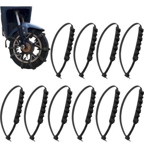10pcs Chaînes De Neige Sans Glissement D'hiver Pour Motos Chaînes De Neige Universelles Chaînes De Pneus D'urgence Pour Motos Vélos De Vélos Électriques