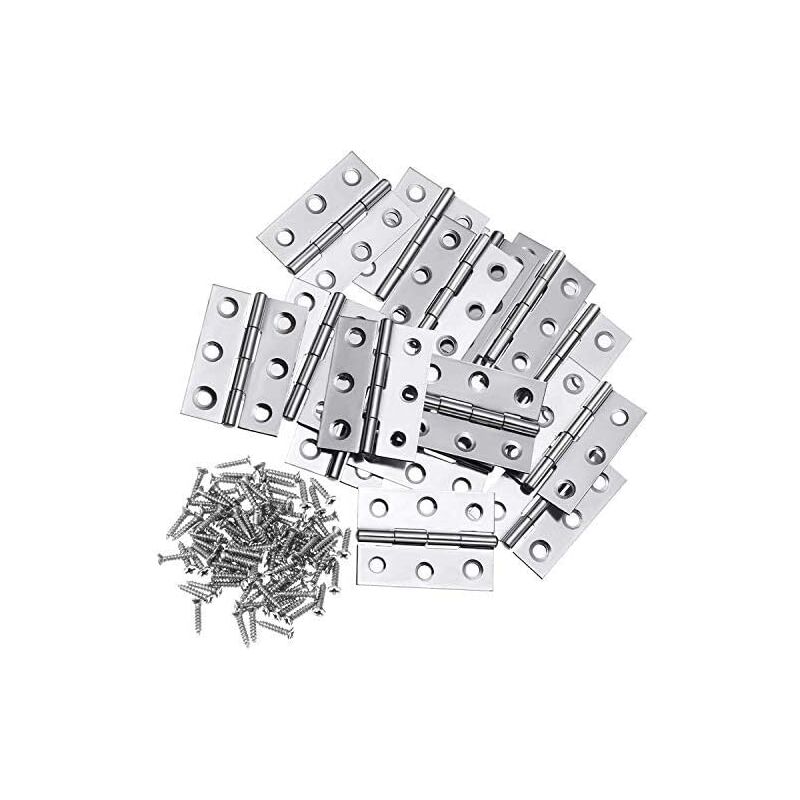 Fei Yu - 10Pcs Charnière En Acier Inoxydable Charnières 3 Pouces Se Pliant Charnière Connecteurs Pour La Maison Meubles Matériel Armoire Garde Porte
