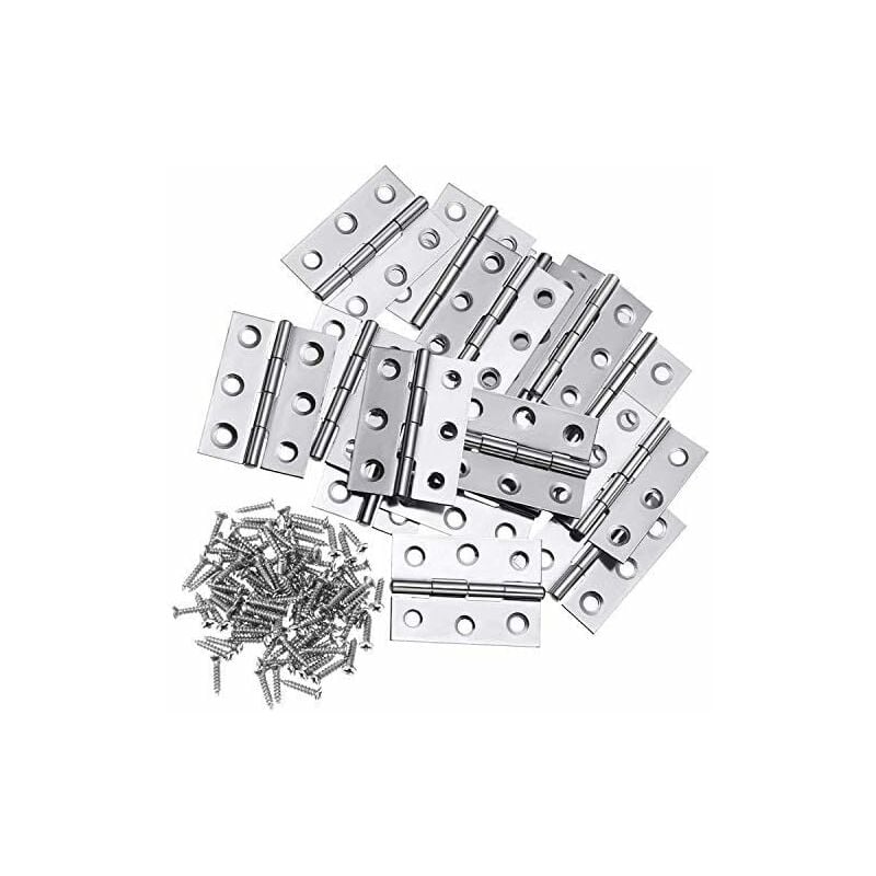 Fei Yu - 10Pcs Charnière En Acier Inoxydable Charnières 3 Pouces Se Pliant Charnière Connecteurs Pour La Maison Meubles Matériel Armoire Garde Porte