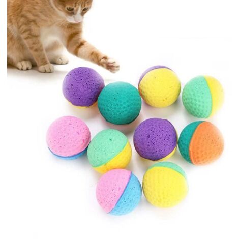 10pcs chat balles en latex jouets, chat chaton coloré pour animaux de compagnie à gratter jouet de jeu s\'amuser exerciseur