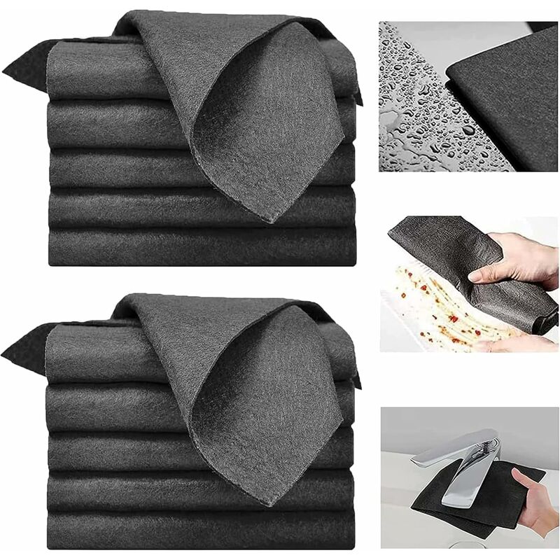 10pcs chiffon de nettoyage magique épaissi, chiffon en microfibre, chiffon de nettoyage ultra absorbant réutilisable, Chiffon, microfibre et lingette