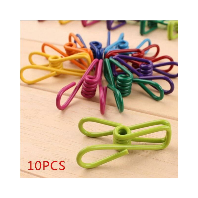10Pcs colore casuale morsetto in metallo calzini