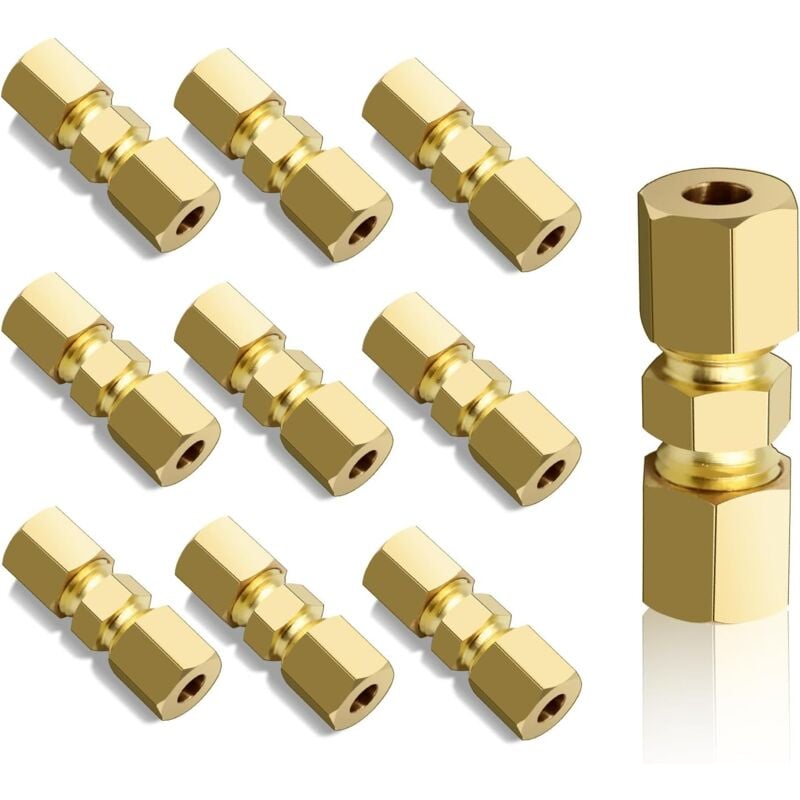 10PCS Connecteur de Ligne de Frein, Conduite de Frein pour lignes de 4,75 mm,Connecteurs de Câbles de Frein 3/16',Raccords de Tuyaux de Frein,Tube OD