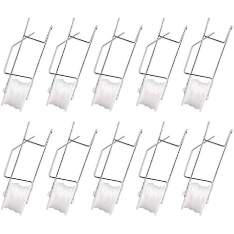 10pcs Crochets à Roulettes Tomates avec 15M de Câble Extensible Kit de Soutien pour Jardin -KZQ