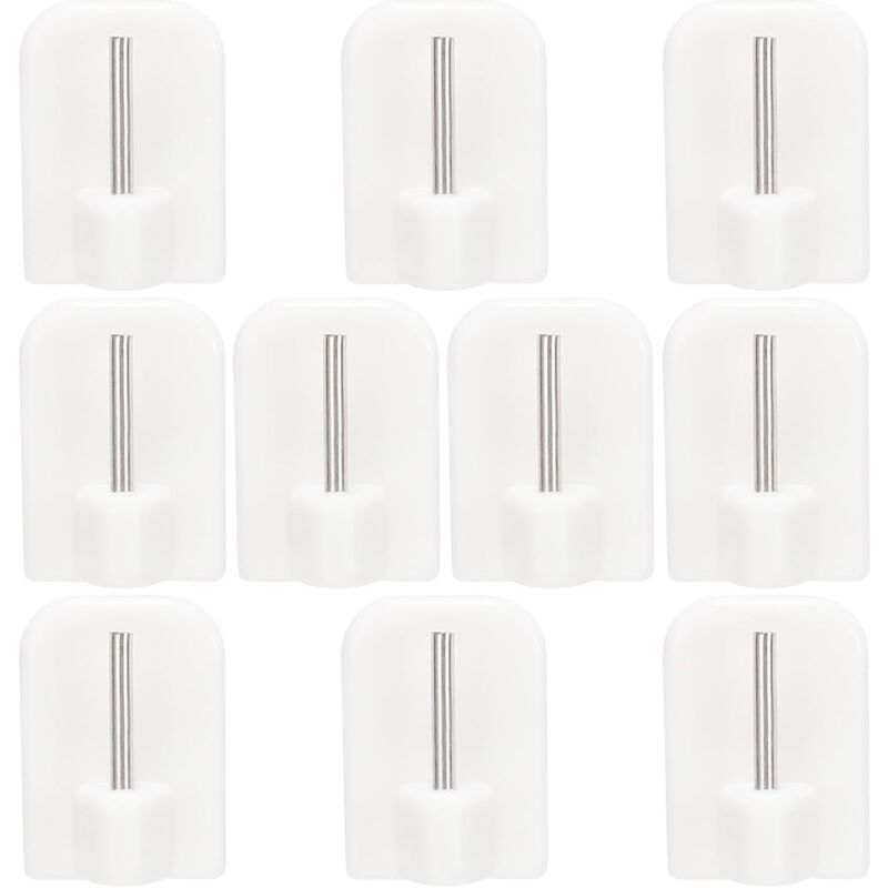Lafomukea - 10Pcs Crochets Autocollants, Crochets Adhésifs, Supports pour Tringles, Tringle sans Percage Crochets Autocollants pour Barres de Rideaux