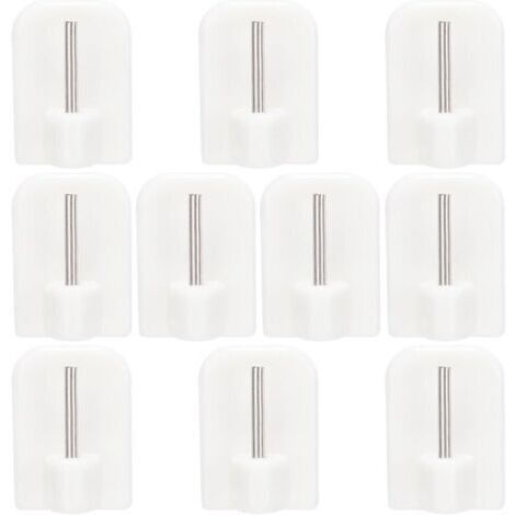 10Pcs Crochets Autocollants, Crochets Adhésifs, Supports pour Tringles, Tringle sans Percage Crochets Autocollants pour Barres de Rideaux