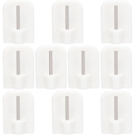 10Pcs Crochets Autocollants, Crochets Adhésifs, Supports pour Tringles, Tringle sans Percage Crochets Autocollants pour Barres de Rideaux