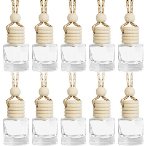 10PCS Diffuseur Voiture,Diffuseur Voiture Vide,Diffuseur Parfum Voiture,Diffuseur Huiles Essentielles Voiture,Flacon Diffuseur Parfum Vide,Convient à Toutes Les Voitures (Round, 10PCS)