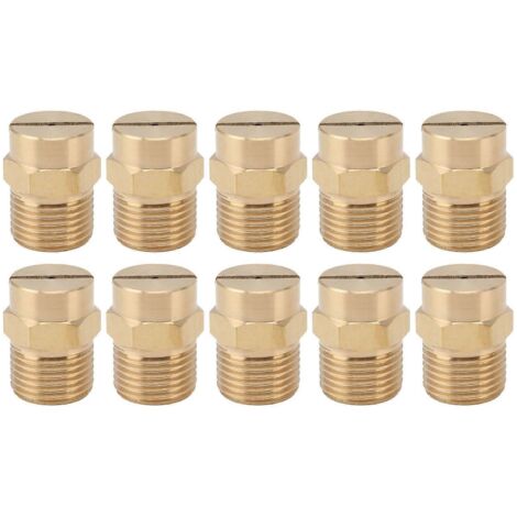10PCS Directional Slot Nozzle Brass Cooling Misting Rustproof Heat Resistant Water Hose Nozzle for Lawns Vegetable Gardens 4 Point Thread