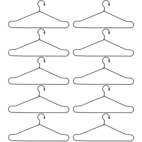 10Pcs Doll Clothes Hangers Metal Miniature Mini Cute Cartoon Closet Decor Accessories Black 150mm