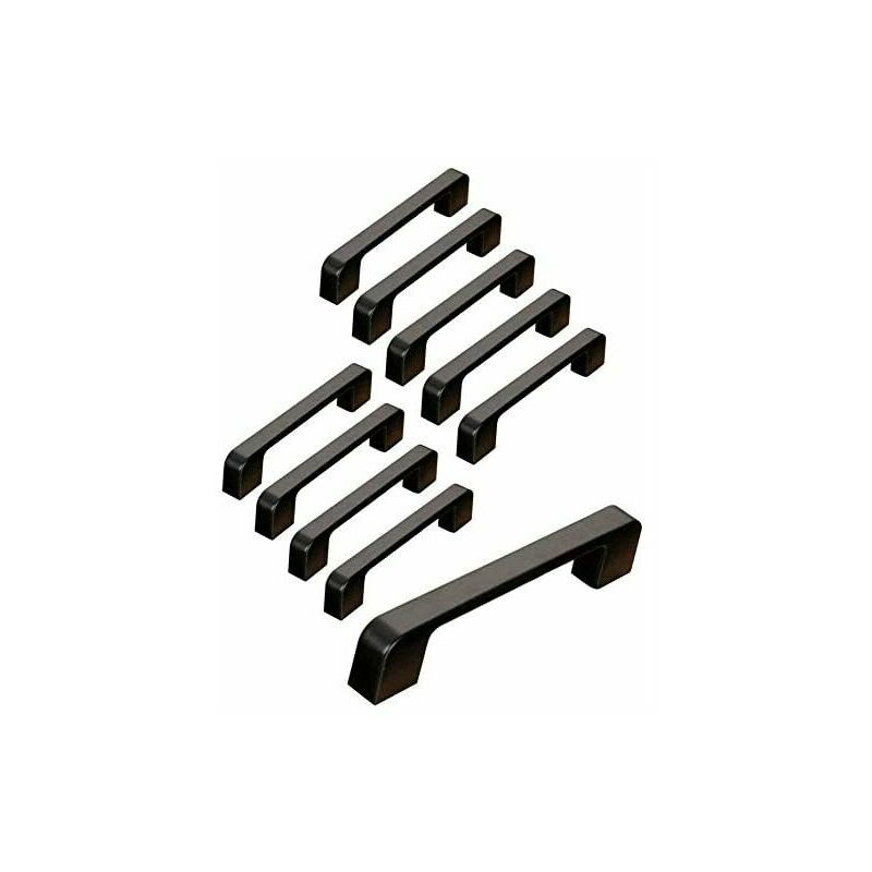 10pcs Door Handles Black Zinc Alloy Handles t Bar Stick Kitchen Cabinet Hole Pitch 96mm