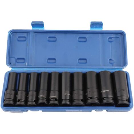10pcs douille à impact profond à double hexagone 6 points en acier au molybdène chromé robuste prise d'air pneumatique 1 2inch,Clé À Douille