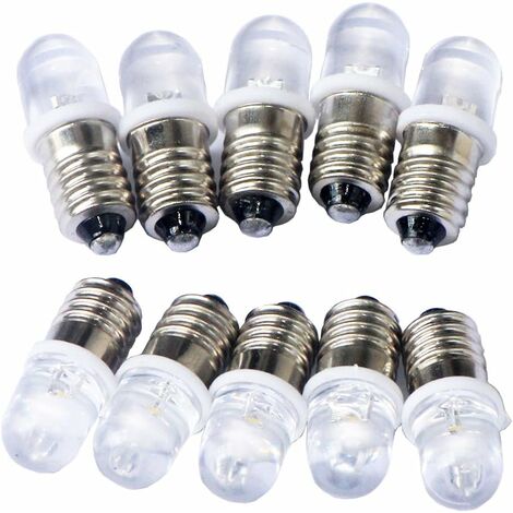 10pcs E10 4.5V Spot Ampoule LED Lampes Blanc froid,6000K
