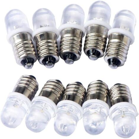 10pcs E10 4.5V Spot Ampoule LED Lampes Blanc froid,6000K