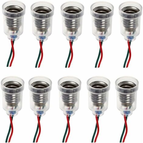 10PCS E10 Lampes Base LED Montage à Visser Petites Ampoules Titulaire Lumière Douille avec Douille de Fil pour Circuit d'Expérimentation Home Test Électrique Accessoires