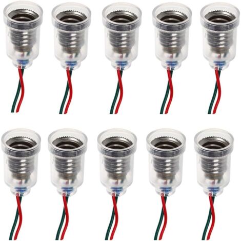 10PCS E10 Lamps Base LED Screw Mount Small Bulbs Holder Light Socket with Wire Socket for