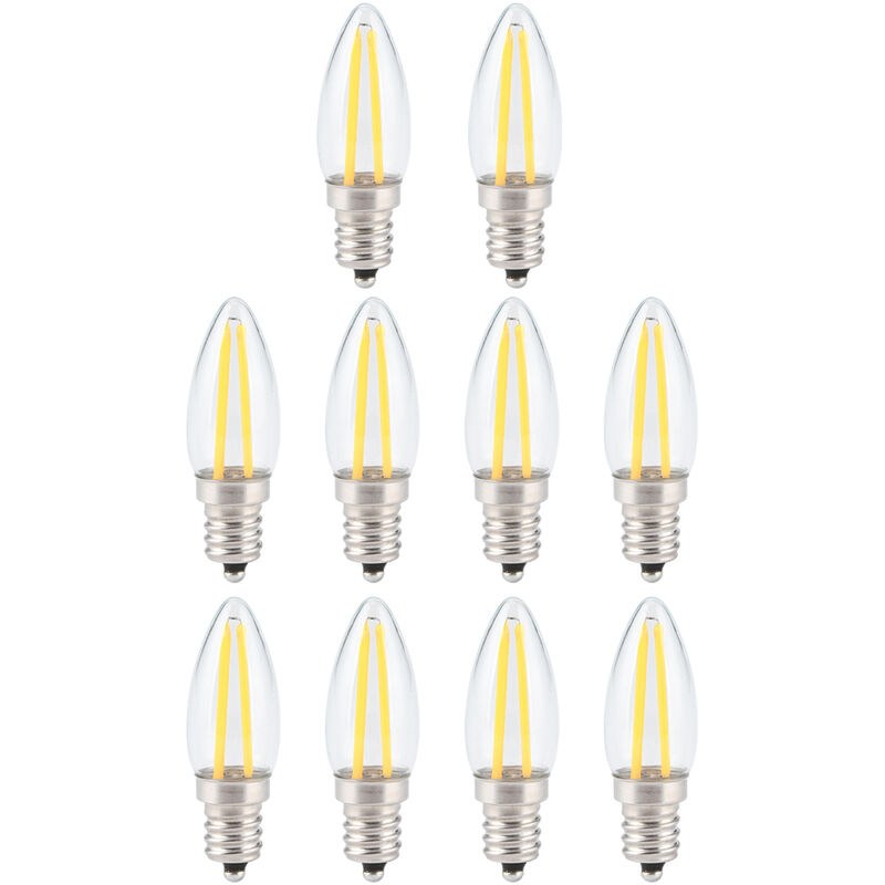 10pcs E12 1.5W AC230V Mini ampoules led à filament long pour l'éclairage de paysage de voiture à la maison