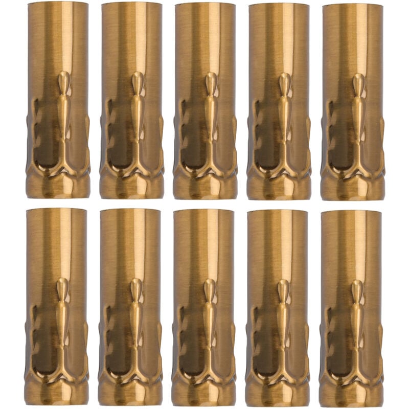 Jeffergarden Tube métallique E14 pour support de lampe bougie, Base de lampe, accessoires d'éclairage 25x80mm, Bronze doré, 10 pièces