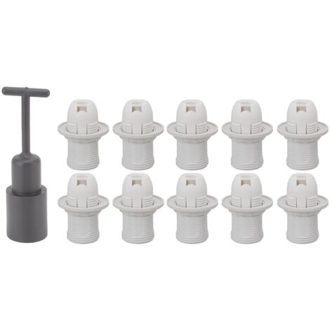 10PCS E14 Lamp Holder ABS with Sleeve High Temperature Resistant Light Socket Base for Home White