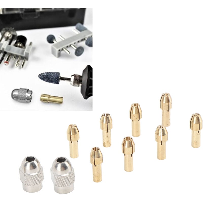 10Pcs Electric Drill Chuck Set Brass Drill Chuck Keyless Drill Chuck Quick Change Adapter Replacement Tool