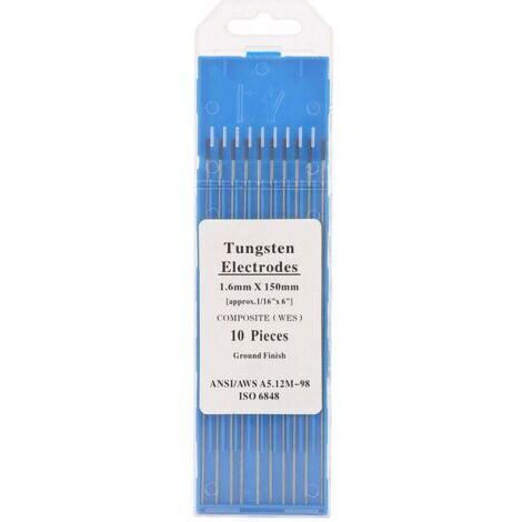10Pcs Électrode de Tungstène de Soudage, Électrode de Tungstène Composite Tête, Violet 1.6 150mm TIG Électrodes de Soudage Electrode de soudure par points