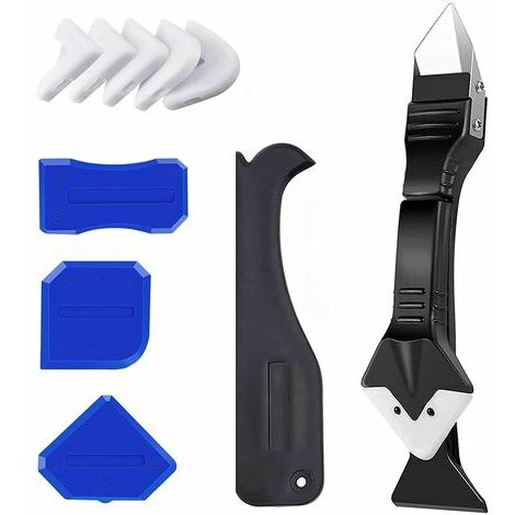 10pcs Ensemble d'outils de Calfeutrage en Silicone, Outil de Finition de Dissolvant de Coulis de Lissage de Silicone 3 en 1, Grattoir de Truelle en Silicone, pour Cuisine de Salle de Bain