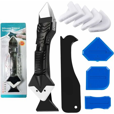 10pcs Ensemble d'outils de Calfeutrage en Silicone, Outil de Finition de Dissolvant de Coulis de Lissage de Silicone