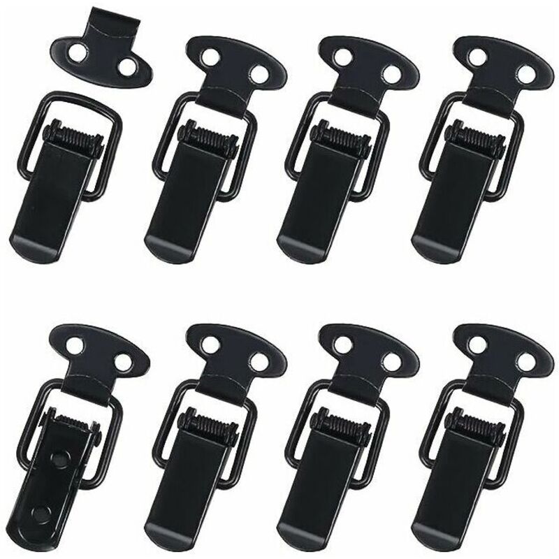 10Pcs Fermeture à Levier Fermeture à Ressort Loquet à Bascule en Métal Noir