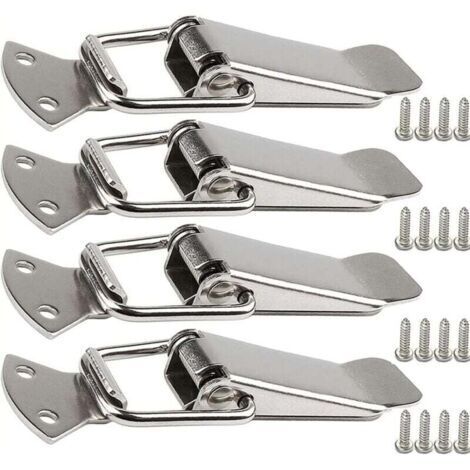 10pcs Fermoir de tension en acier inoxydable avec vis, fermoir à levier de 56 mm, loquet à ressort à bascule, clip de serrage, fermeture de boîte, capuchon de verrouillage pour boîte à outils