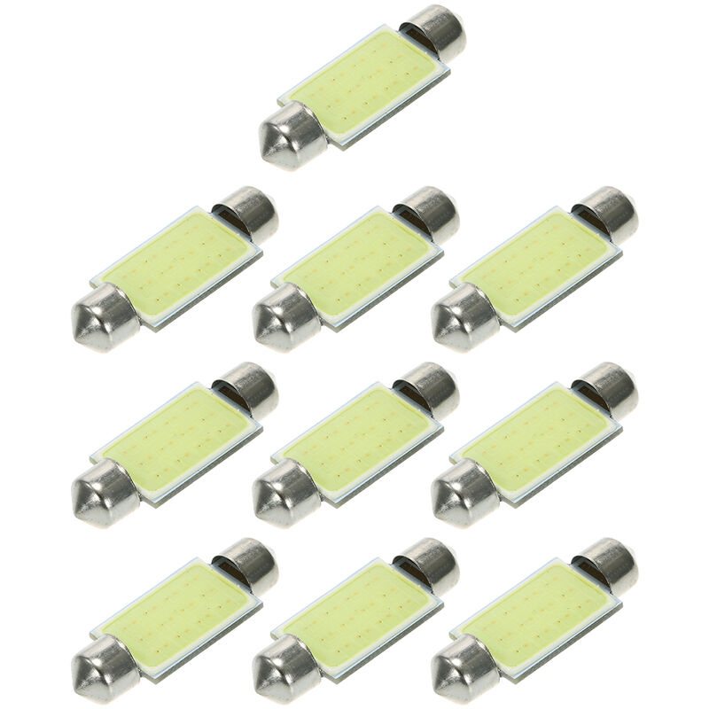 

Happyshopping - 10Pcs Festoon 39mm C5W COB LED Blanco Interior SMD Bombilla Fuente de luz del coche Lampara de lectura domo